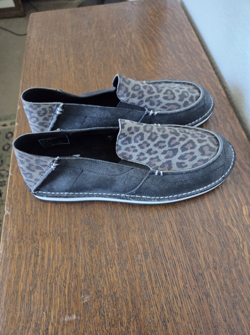 Shyanne Leopard Print Slip-On Loafers in Black & Brown